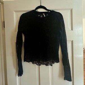 Free People "In the Meadow" Tee in Black